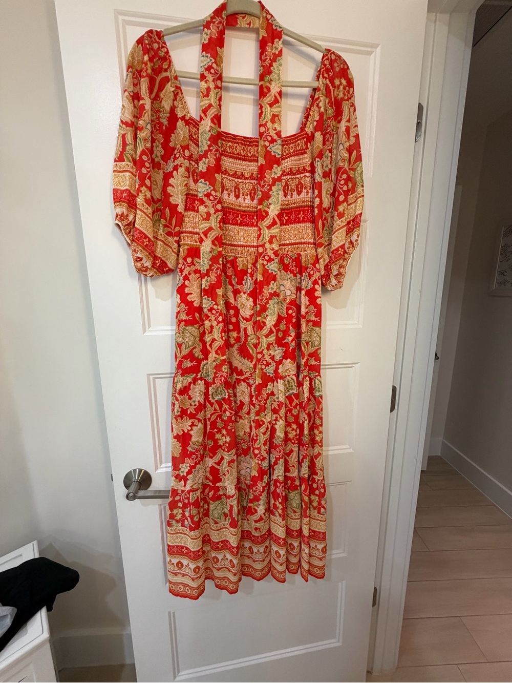 Flying Tomato Red Floral Halter Midi Dress